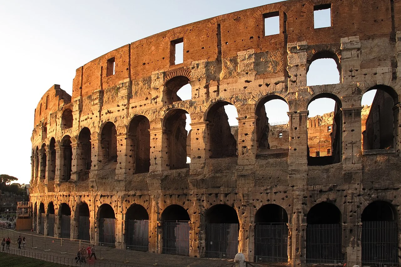 Warm evening sunlight on the Colosseum
